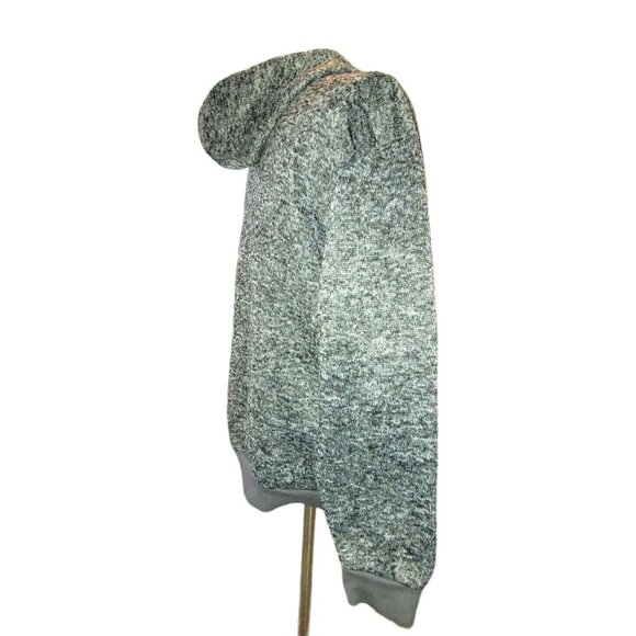 Store 68 Fleece Jacket Hoodie Zip Front Black Grey Fleck Woman's Size M JJ3448 - Picture 7 of 9